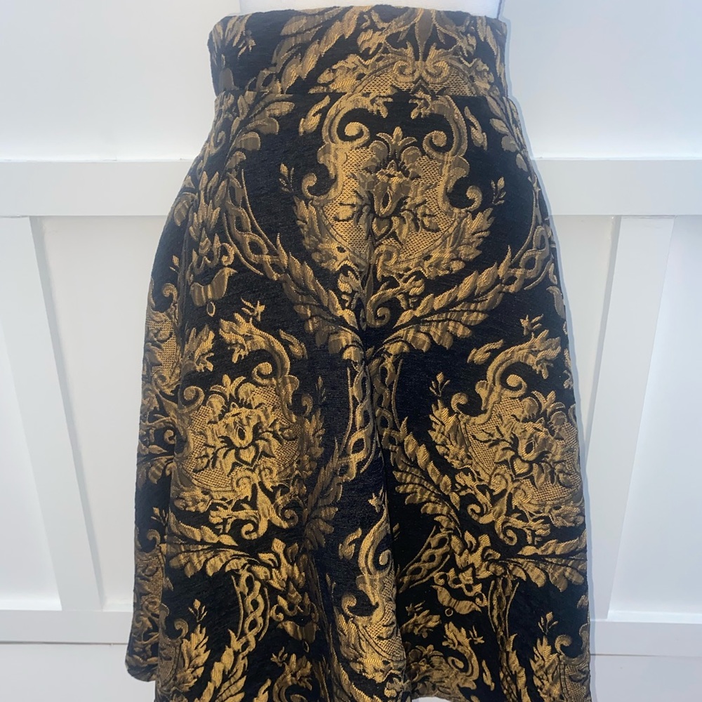 Black and gold brocade skirt